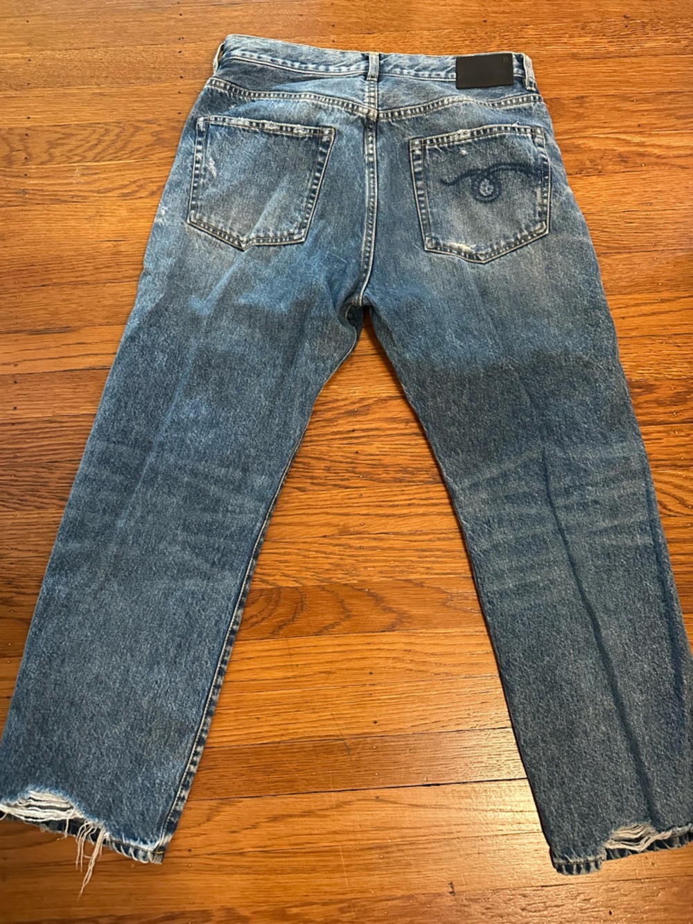 R13 Cotton Denim Distressed Boyfriend Jeans in Size 27 - Picture 4 of 4